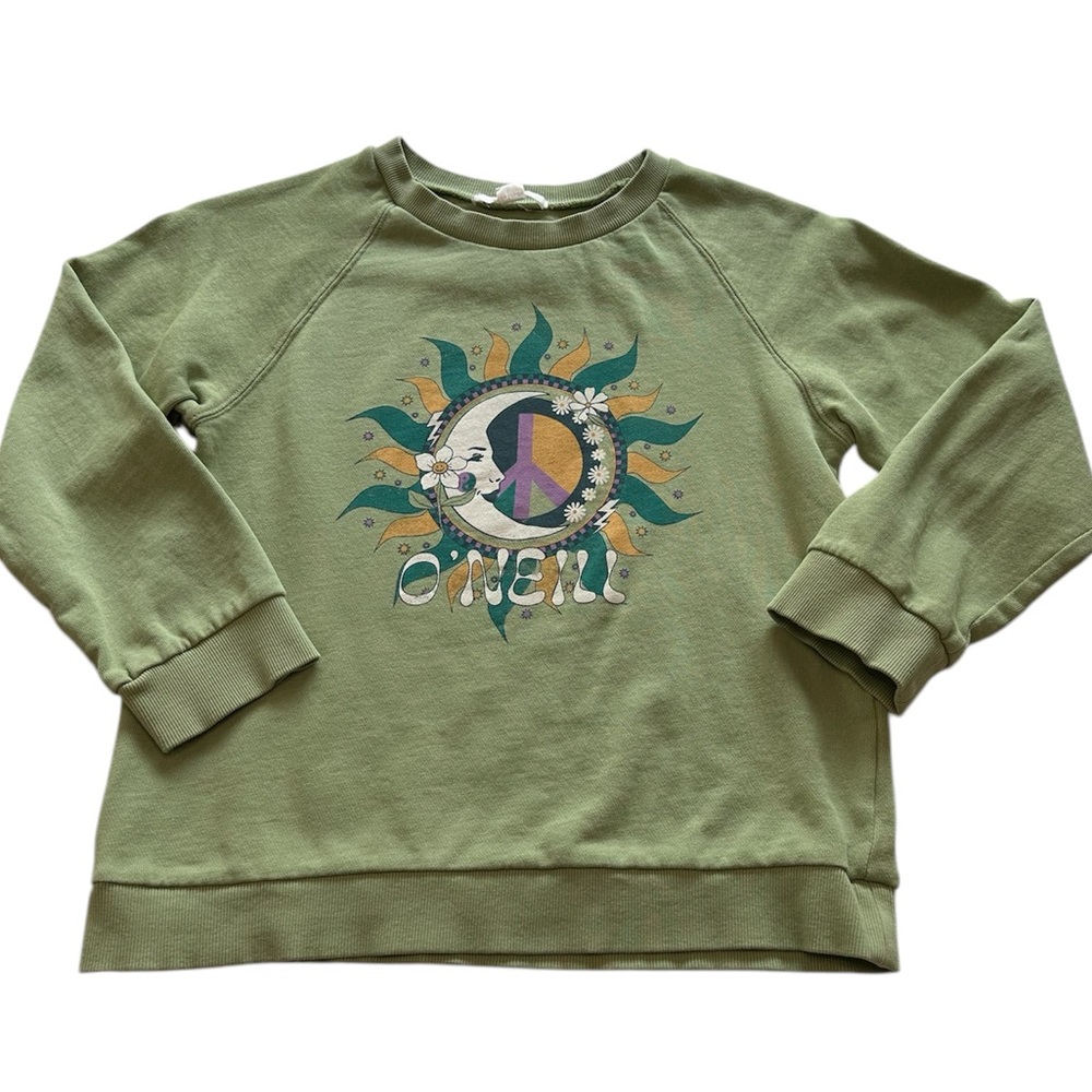 O'Neill Sweatshirt Oversized Green Fleece Lillia Girls Size Large Large